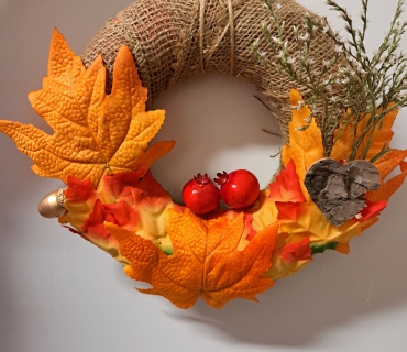 Podzimní věnečky z kroužku aranžování