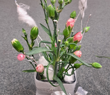 Zimní aranž z kroužku aranžování