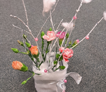 Zimní aranž z kroužku aranžování