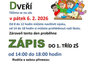 Pozvánka na zápis a den otevřených dveří