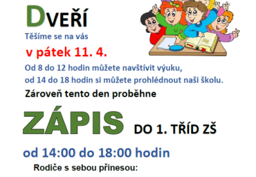 Pozvánka na zápis a den otevřených dveří